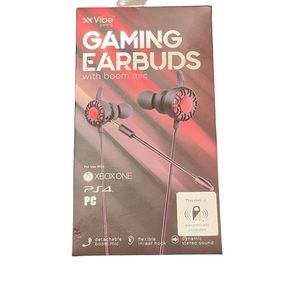 Vibe Gaming - GAMING EARBUDS with Detachable Boom Mic - XBOX ONE, PS4, PC